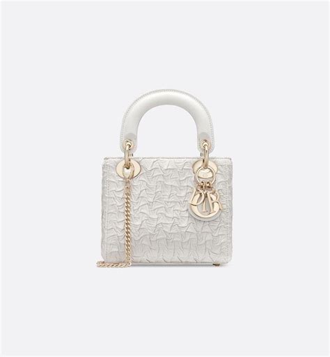 mini chalk white lady dior wavy shiny crinkled lambskin bag|Mini Chalk White Lady Dior Wavy Shiny Crinkled Lambskin Bag.